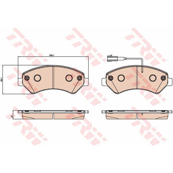 Слика на плочки TRW GDB2069 за Fiat Ducato BOX 250 115 Multijet 2,0 D - 116 коњи дизел