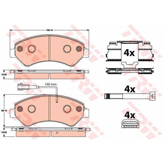 Слика на плочки TRW GDB2072 за Peugeot Boxer Box 2.2 HDi 120 - 120 коњи дизел