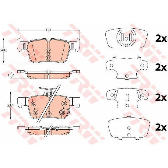 Слика на плочки TRW GDB2115 за Ford Mondeo 5 Saloon 2.0 EcoBoost - 203 коњи бензин