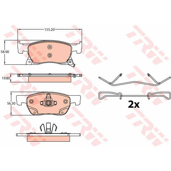 Слика на плочки TRW GDB2138 за Opel Astra K (B16) 1.4 Turbo (68) - 125 коњи бензин