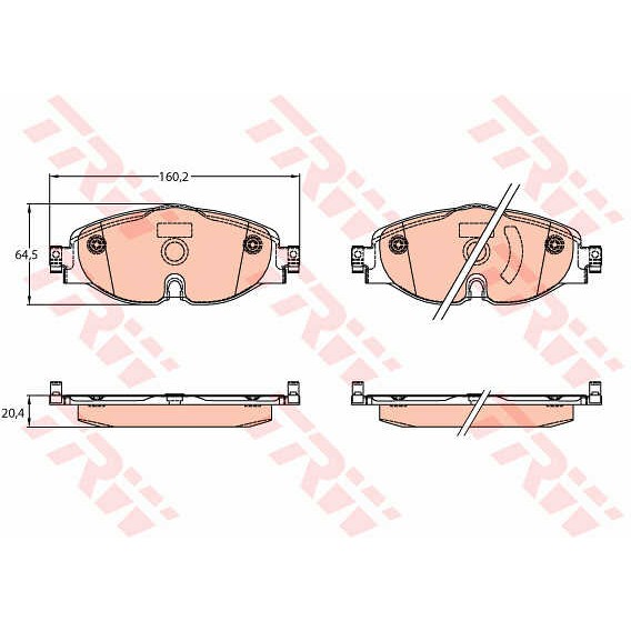 Слика на плочки TRW GDB2143 за VW Caddy 4 Estate (SAB, SAJ) 2.0 TDI 4motion - 110 коњи дизел