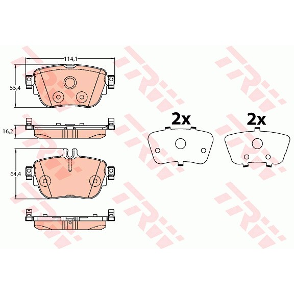 Слика на плочки TRW GDB2155 за Mercedes E-Class (W213) E 220 d 4-matic (213.005) - 163 коњи дизел