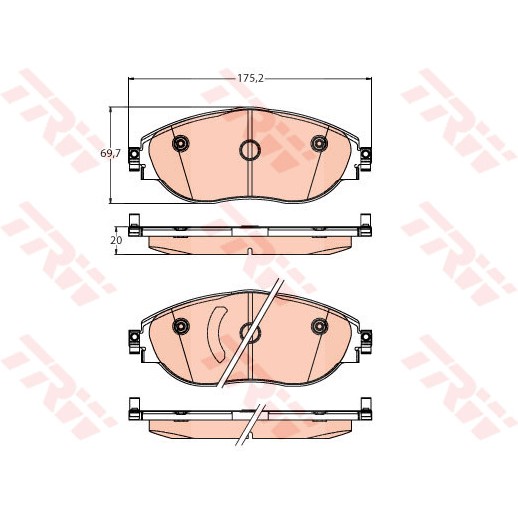 Слика на плочки TRW GDB2219 за VW Passat 8 (3G2) 1.8 TSI - 180 коњи бензин