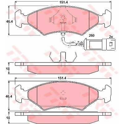 Слика на плочки TRW GDB238 за Ford Escort 4 Convertible (ALF) 1.6 i - 102 коњи бензин