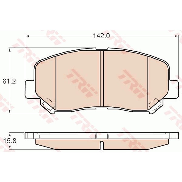 Слика на плочки TRW GDB3562 за Mazda CX-5 (KE, GH) 2.2 D AWD - 150 коњи дизел