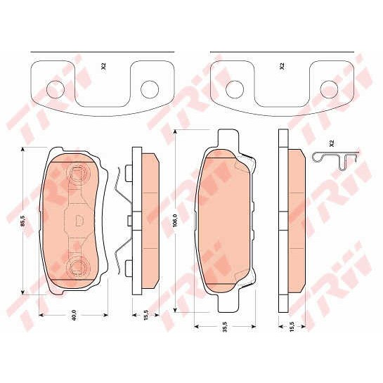 Слика на плочки TRW GDB4143 за Jeep Patriot 2.2 CRD 4x4 - 163 коњи дизел