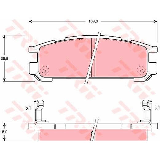 Слика на плочки TRW GDB990 за Subaru Legacy 2 Wagon (BD,BG) 2.2 i 4WD - 128 коњи бензин