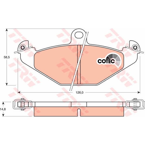 Слика на плочки TRW COTEC GDB1041 за Renault Laguna Nevada (K56) 2.2 dT (K569) - 113 коњи дизел