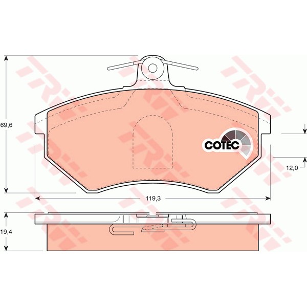 Слика на плочки TRW COTEC GDB1044 за VW Passat 3 Variant (B4,35i) 1.9 D - 68 коњи дизел