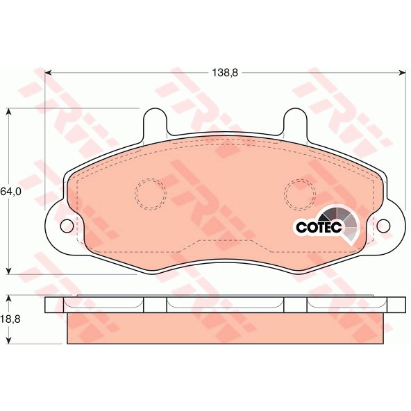 Слика на плочки TRW COTEC GDB1084 за Ford Transit Platform (E) 1991 2.0 (EME/L/S, ENE/L/S) - 98 коњи бензин