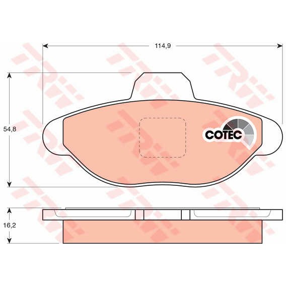 Слика на плочки TRW COTEC GDB1099 за Fiat Cinquecento 170 0.9 (170AB) - 41 коњи бензин