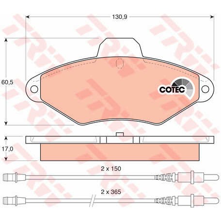 Слика на плочки TRW COTEC GDB1101 за Citroen Xantia X2 2.0 HDI 90 - 90 коњи дизел