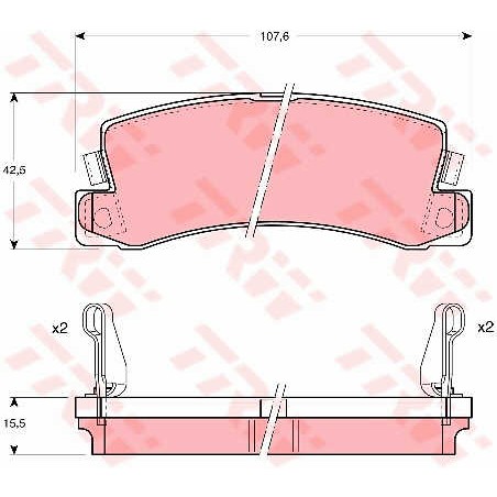 Слика на плочки TRW COTEC GDB1168 за Toyota Camry (V2) 2.0  (SV21_, SV25_) - 128 коњи бензин