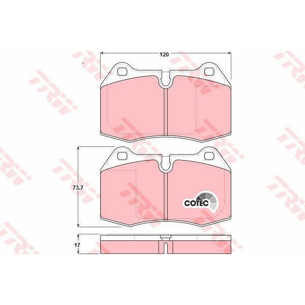 Слика на плочки TRW COTEC GDB1269 за BMW 7 Limousine E38 725 tds - 143 коњи дизел