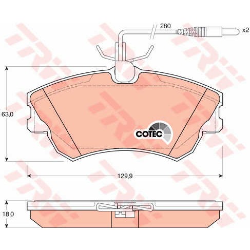 Слика на плочки TRW COTEC GDB1270 за  Renault Espace 3 (JE0) 2.0 - 139 коњи бензин