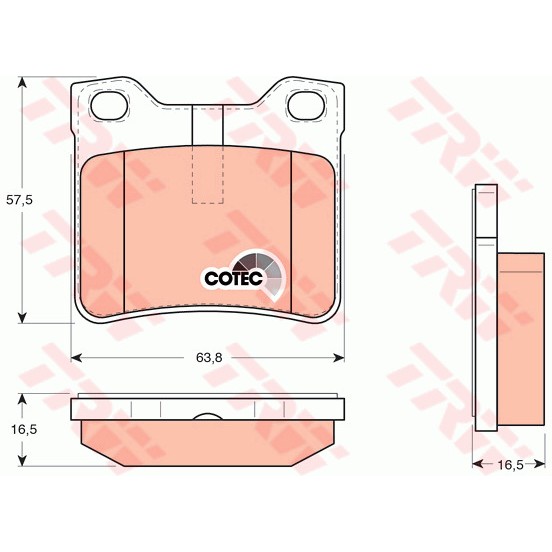 Слика на плочки TRW COTEC GDB1276 за Peugeot 406 Coupe 2.0 16V - 135 коњи бензин