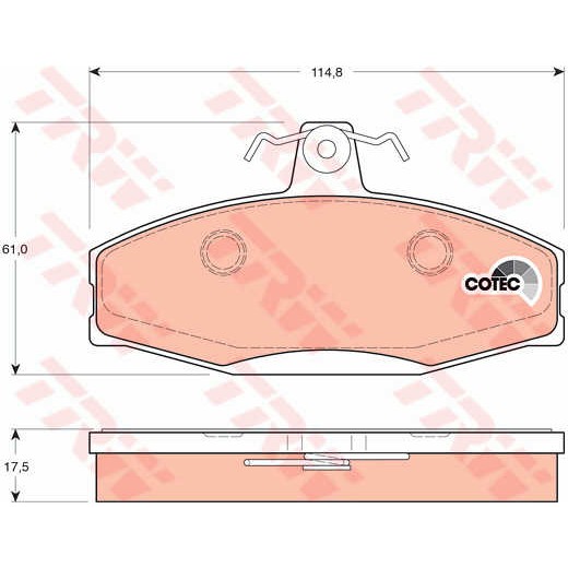 Слика на плочки TRW COTEC GDB1280 за Skoda Felicia 2 Estate (6U5) 1.3 - 68 коњи бензин