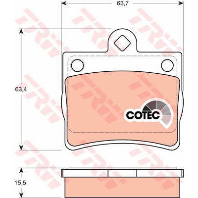 Слика на плочки TRW COTEC GDB1283 за Mercedes C-class Saloon (w202) C 200 (202.020) - 136 коњи бензин