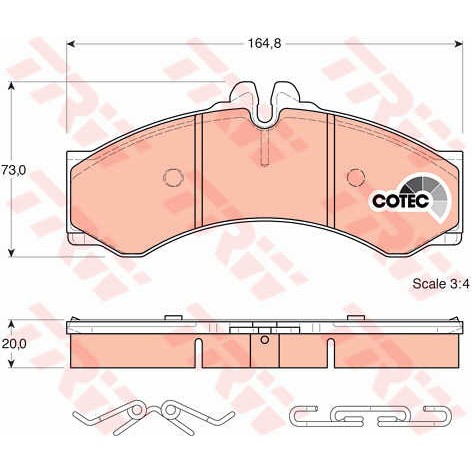 Слика на плочки TRW COTEC GDB1288 за Opel Astra F 1.6 i - 88 коњи бензин