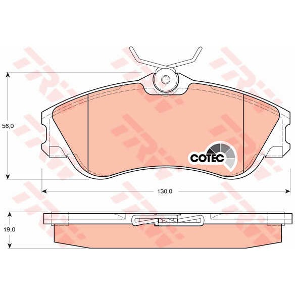 Слика на плочки TRW COTEC GDB1295 за Citroen Xsara Picasso N68 1.6 16V - 110 коњи бензин