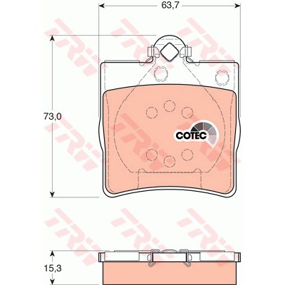 Слика на плочки TRW COTEC GDB1335 за Mercedes C-class Saloon (w202) C 200 Kompressor (202.025) - 192 коњи бензин