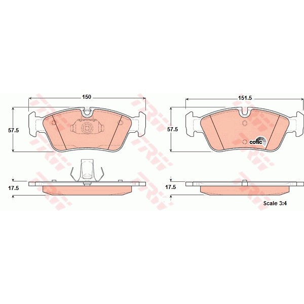 Слика на плочки TRW COTEC GDB1348 за BMW 3 Coupe E46 325 Ci - 192 коњи бензин