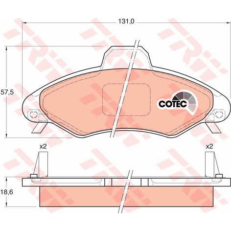 Слика на плочки TRW COTEC GDB1349 за Ford Escort 7 Saloon (gal,afl) 1.8 TD - 90 коњи дизел