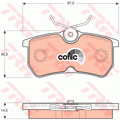 Слика на плочки TRW COTEC GDB1354 за Ford Fiesta VAN 2009 1.0 EcoBoost - 65 коњи бензин