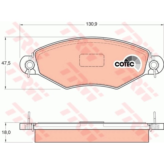 Слика на плочки TRW COTEC GDB1361 за Peugeot 306 Van 1.4 - 75 коњи бензин