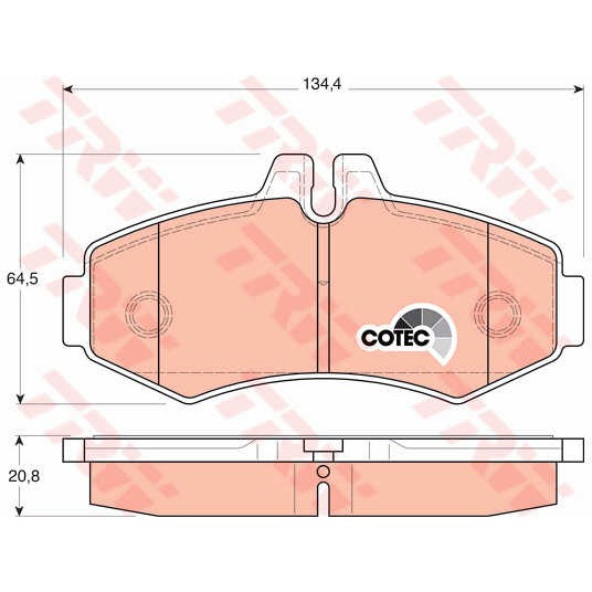 Слика на плочки TRW COTEC GDB1373 за Mercedes Vito BUS (638) 110 CDI 2.2 (638.194) - 102 коњи дизел