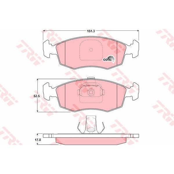 Слика на плочки TRW COTEC GDB1383 за Fiat Albea 178 1.5 - 84 коњи бензин