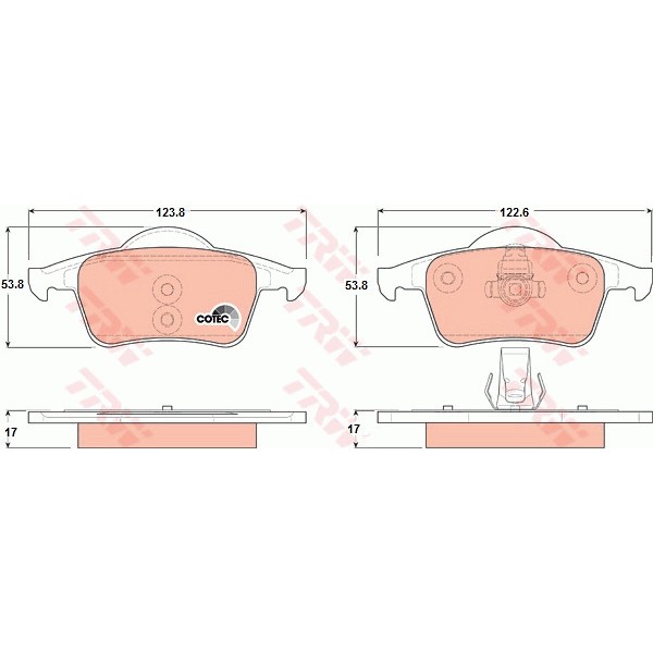 Слика на плочки TRW COTEC GDB1389 за Volvo V70 Estate (P80) 2.0 - 180 коњи бензин
