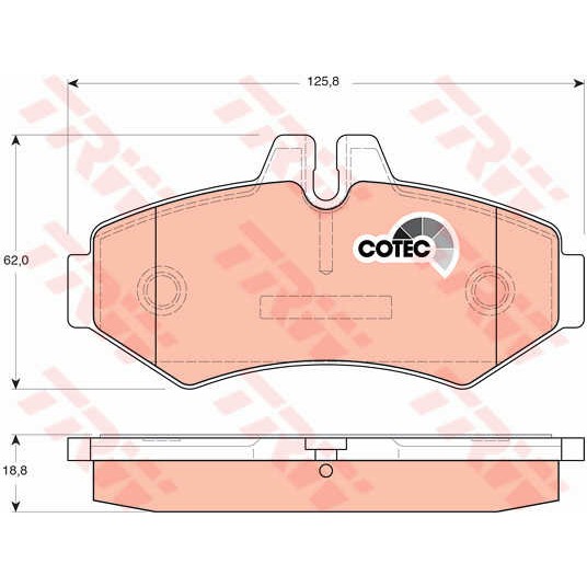 Слика на плочки TRW COTEC GDB1399 за VW LT 28-46 2 Box (2DX0AE) 2.8 TDI - 130 коњи дизел