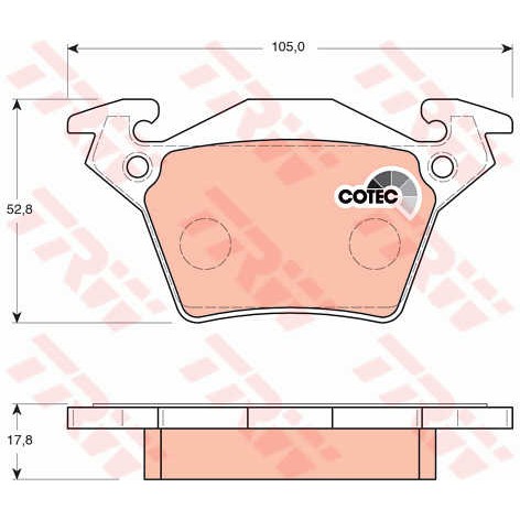 Слика на плочки TRW COTEC GDB1408 за Mercedes Vito BUS (638) 112 CDI 2.2 (638.194) - 122 коњи дизел