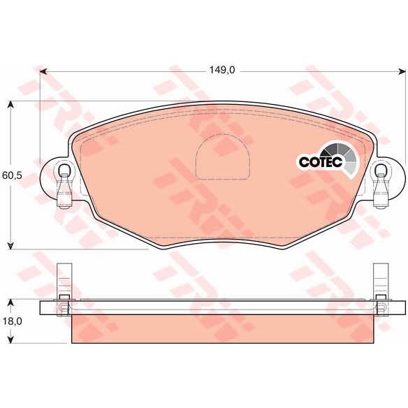 Слика на плочки TRW COTEC GDB1434 за Ford Mondeo 3 Estate (BWY) 2.2 TDCi - 150 коњи дизел