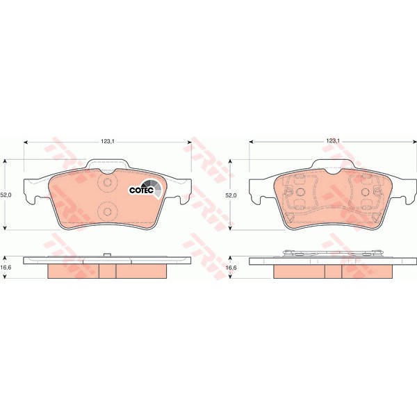 Слика на плочки TRW COTEC GDB1469 за Renault Laguna 2 Sport Tourer (KG0-1) 2.2 dCi - 140 коњи дизел