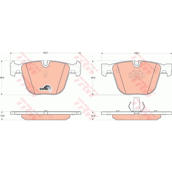 Слика на плочки TRW COTEC GDB1502 за BMW 5 Sedan E60 535 d - 286 коњи дизел