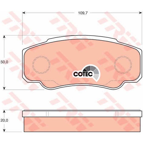 Слика на плочки TRW COTEC GDB1521 за Citroen Jumper BUS 230P 2.5 TD - 103 коњи дизел