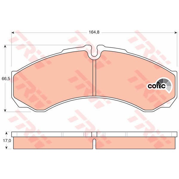 Слика на плочки TRW COTEC GDB1534 за камион Iveco Daily 1 Box 35-8 (14934104, 14934111, 14934204, 14934205, 14934211, 1493 - 84 коњи дизел