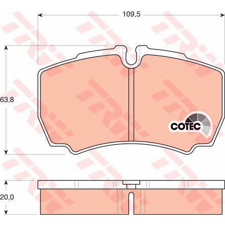 Слика на плочки TRW COTEC GDB1535 за камион Iveco Daily 2006 Platform 35C13, 35C13 /P, 35S13 D, 35S13, 35S13 /P - 126 коњи дизел