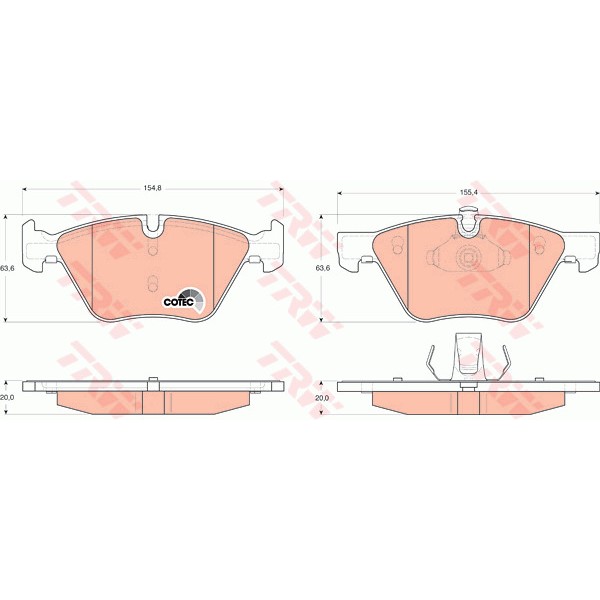 Слика на плочки TRW COTEC GDB1559 за BMW 3 Touring E91 320 i - 150 коњи бензин