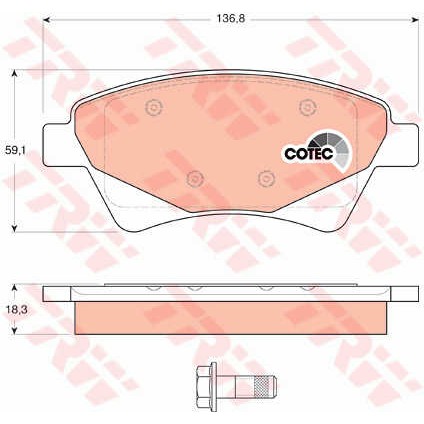 Слика на плочки TRW COTEC GDB1597 за Renault Megane 2 Saloon 1.4 - 98 коњи бензин