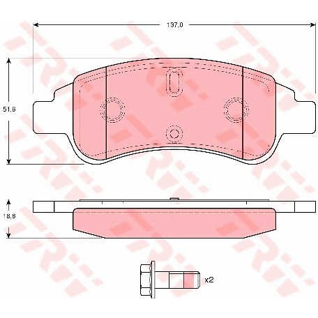 Слика на плочки TRW COTEC GDB1623 за Citroen Xsara Picasso N68 2.0 HDi - 90 коњи дизел