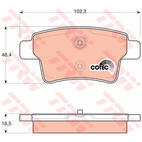 Слика на плочки TRW COTEC GDB1692 за Citroen C4 Grand Picasso UA 1.6 HDi 110 - 112 коњи дизел