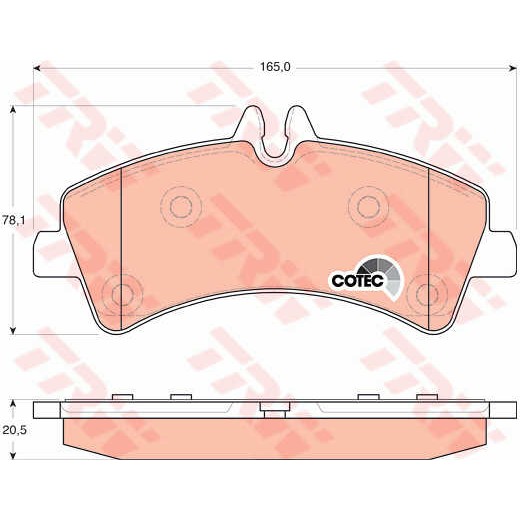 Слика на плочки TRW COTEC GDB1699 за VW Crafter 30-50 box (2E) 2.5 TDI - 163 коњи дизел