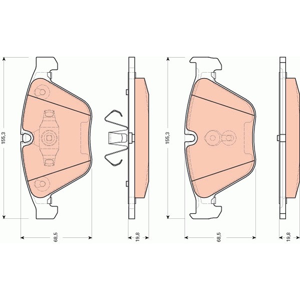 Слика на плочки TRW COTEC GDB1729 за BMW 3 Cabrio E93 320 d - 184 коњи дизел