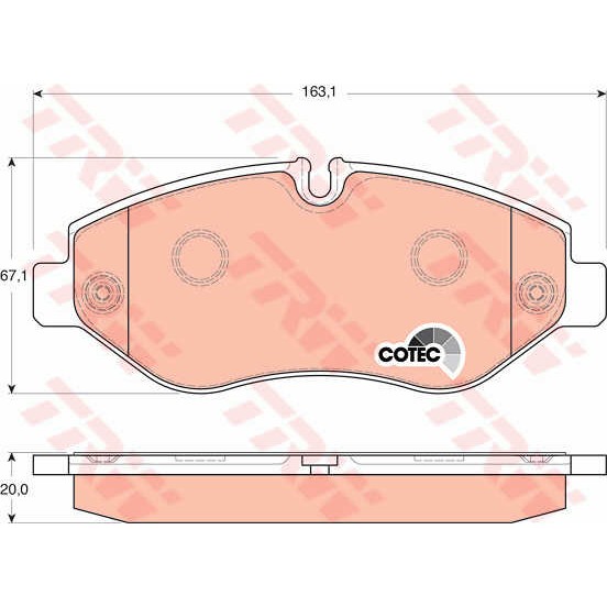 Слика на плочки TRW COTEC GDB1747 за камион Iveco Daily 2 Bus Box 35 S 10 (ANJA41A1, ANJA42A2, ANJA42AB, ANJA43A, ANJAV1A...) - 95 коњи дизел