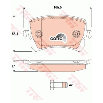 Слика на плочки TRW COTEC GDB1763 за Audi Q3 8U 2.0 TDI quattro - 177 коњи дизел