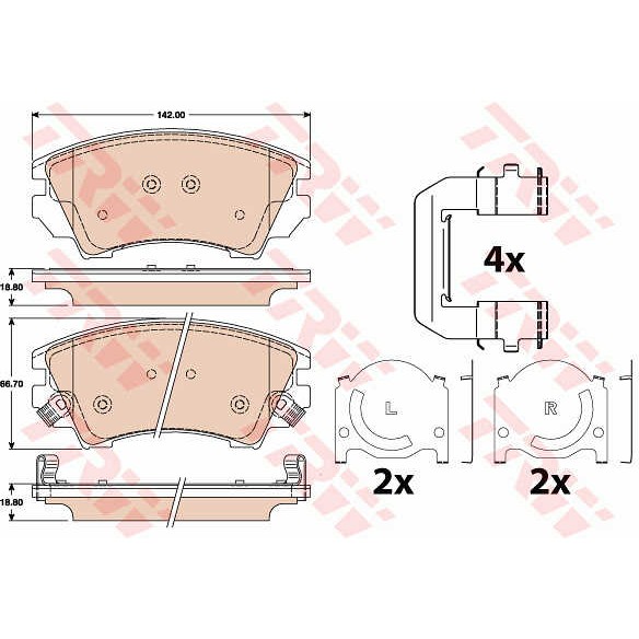 Слика на плочки TRW COTEC GDB1783 за Opel Astra GTC 1.7 CDTI - 131 коњи дизел