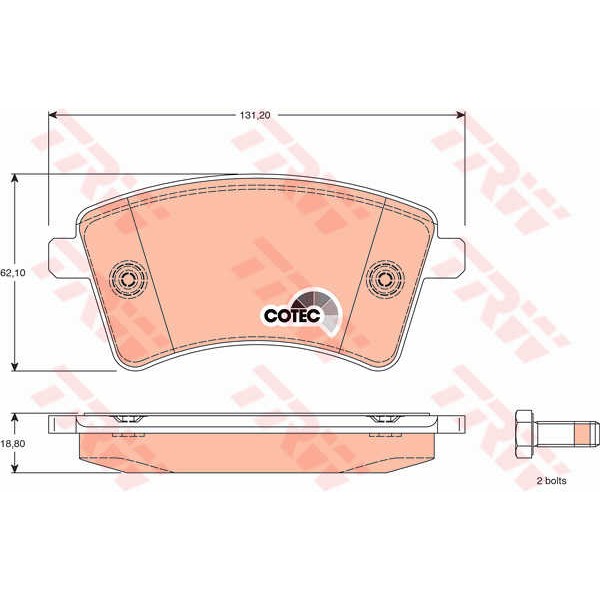 Слика на плочки TRW COTEC GDB1785 за Renault Kangoo Be Bop (KW0-1) 1.6 (KW0D) - 106 коњи бензин